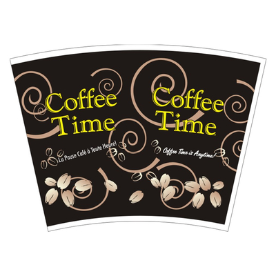 Printed PE Coated Paper Cup Fan 8 Oz Hot Ripple For Coffee Flexo Printing