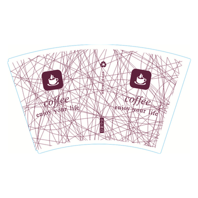 Printed PE Coated Paper Cup Fan 8 Oz Hot Ripple For Coffee Flexo Printing