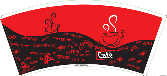 Printed PE Coated Paper Cup Fan Double PE 6 Colors High Stiffness For Cold Drinking