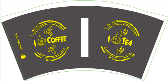 Printed PE Coated Paper Cup Fan Food Grade Eco Friendly 6 Colors