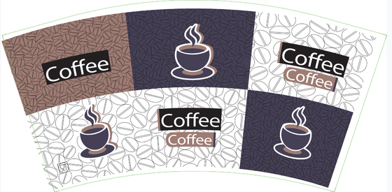 Water Resistance PE Coated Paper Cup Fan Food Grade 6 Colors For Cold Drink