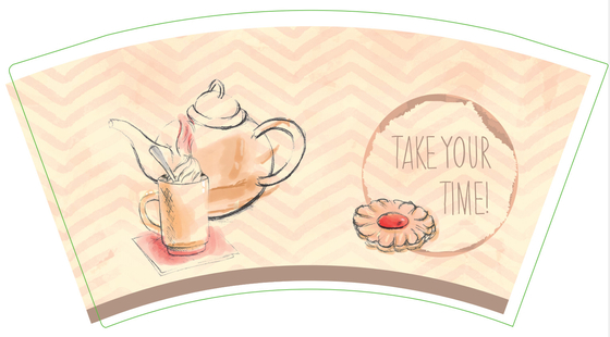 Strong Puncture Resistance Paper Cup Fan 230gsm PE Coated Single PE Printed For Tea