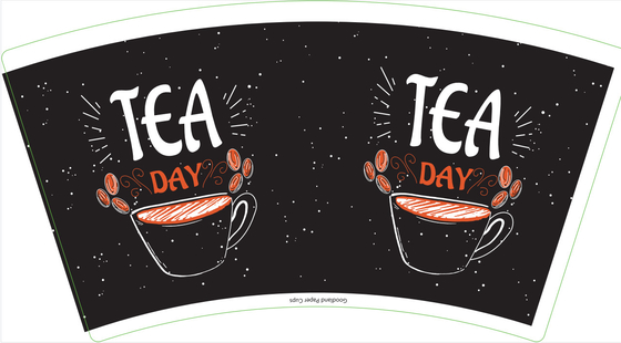 Strong Puncture Resistance Paper Cup Fan 230gsm PE Coated Single PE Printed For Tea