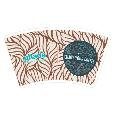 Recycled PE Printed Paper Cup Fan 12oz Eco Friendly Double For Ice Cream