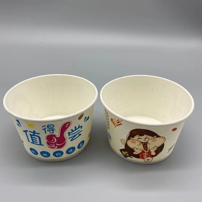 Flexographic 500ml Biodegradable Paper Bowls Virgin Wood Pulp