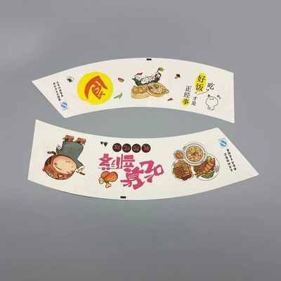 Flexo Printing PE Coated Paper Cup Fan Making Food Grade  Tea Cups 0-6 Colors