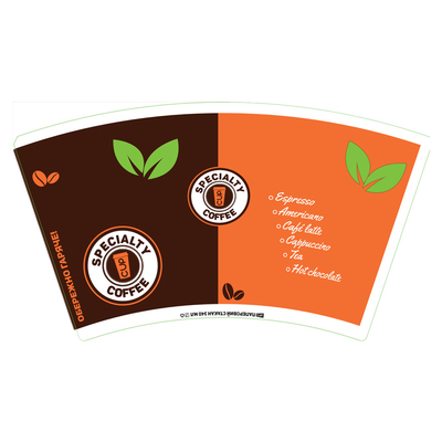 Food Grade Paper Cup Fans PE Coated With Flexo Offset Printing