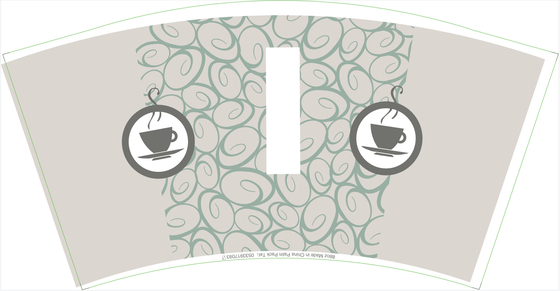 100% Virgin Wood Pulp PE Coated 8 Oz Coffee Cup Sleeves Single Wall Style