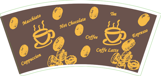 Food Grade PE Coated Paper Cup Fan 22OZ	Cold Drink Printed Coffee Sleeves