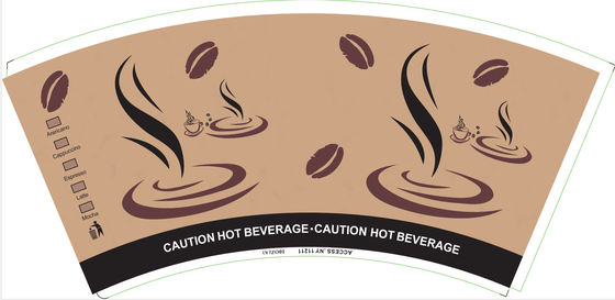 Double PE Coated Paper Cup Fan Wood Pulp 16oz For Forcold Drinking
