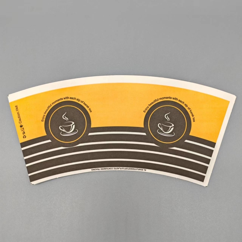 Non-fluorescence Paper Cup Fan  For bleverage Offset Printing Logo Custom
